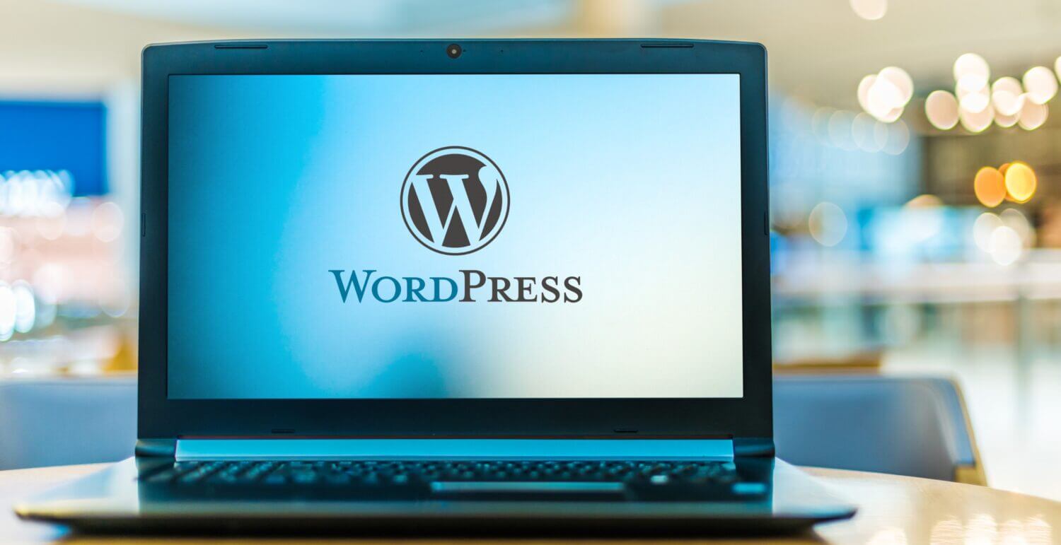 WordPress Site logo on a laptop screen