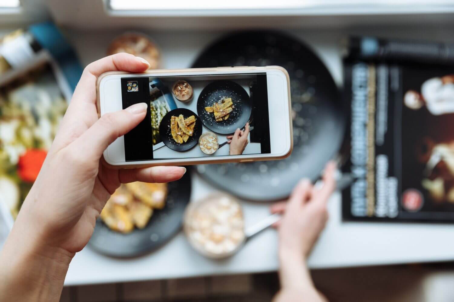 User Generated Content where a peron cliecks a picture of food from their phone